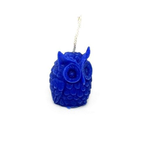 Owl candle Blue