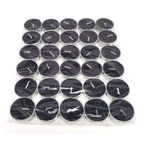 Candle Tea Light Assorted Colors by New Age, Color: Black