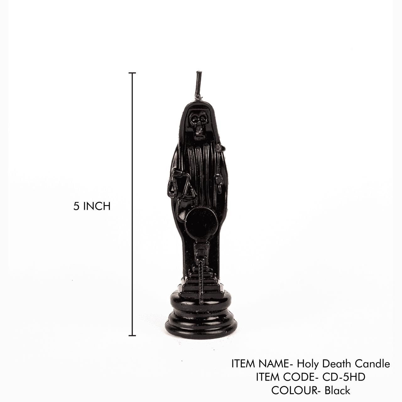 Candle Holy Death Figure Candle 5&quot;, Color: Black