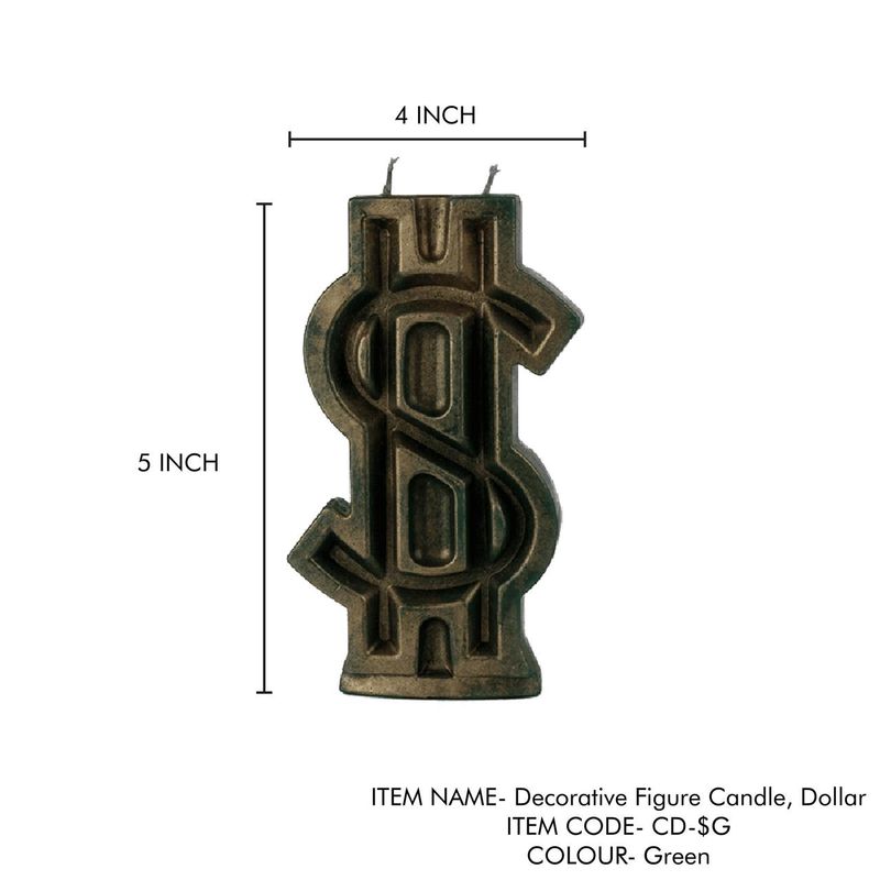 Candle Dollar Sign Green  8&quot; x 4&quot;
