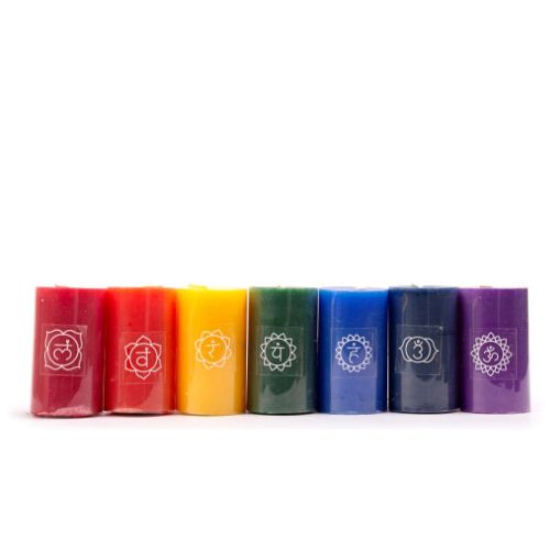 Candle Chakra Pillar 2.5&quot; x 1.5&quot; - Select Color