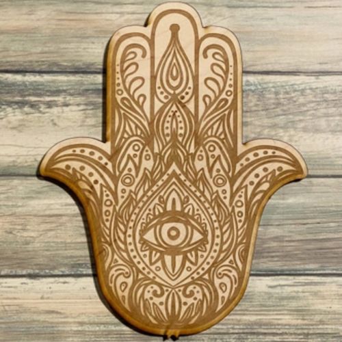 Crystal Grid - Hamsa Hand of Fatima 4"