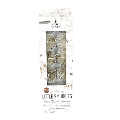 Little Smudgies Candle Pack of 12 Smudge Tealights - Select, Type: Cinnamon + White Sage