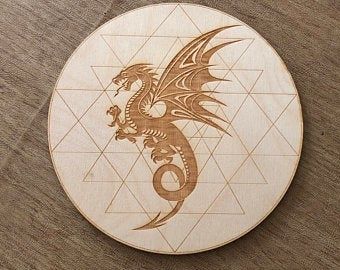 Crystal Grid - Dragon Triangles Wooden 6&quot;