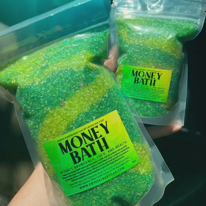 Bath Salt Crystal Infused - Money Bath - 30 oz