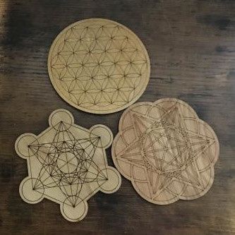 Crystal Grid Wood 4&quot;