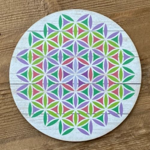 Crystal Grid - Flower of Life Multi-Colored 4&quot;