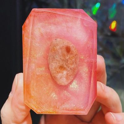 Soap Crystal Infused Bar Soap - Sun Child Peach  4 oz