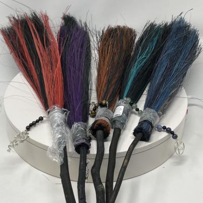 Witch's Broom w/ Gemstone &amp; Charm 18" - Select