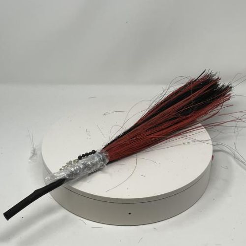 Witch&#39;s Broom w/ Gemstone &amp; Charm 18&quot; - Select, Type: Red - Garnet &amp; Dragon