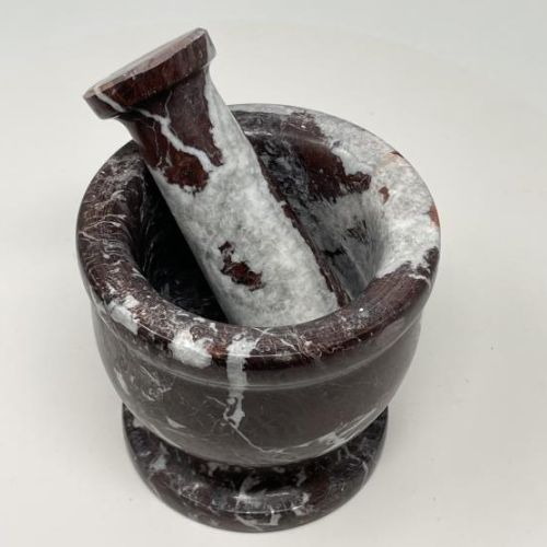 Mortar &amp; Pestle Red Zebra Stone 4&quot;