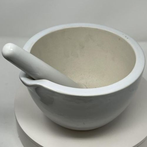 Mortar &amp; Pestle Ceramic White 9&quot;