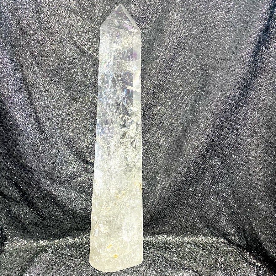 Quartz Clear Singing Tower 6 sided, Size: 14&quot; x 3&quot; x 2&quot; / 2380g