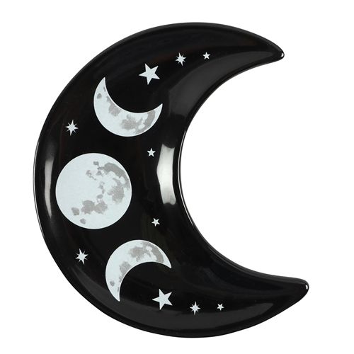 Tray Crescent Moon Trinket Dish Ceramic