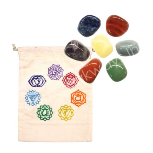 Chakra Kit Tumbled Stone Balancing Kit in Pouch