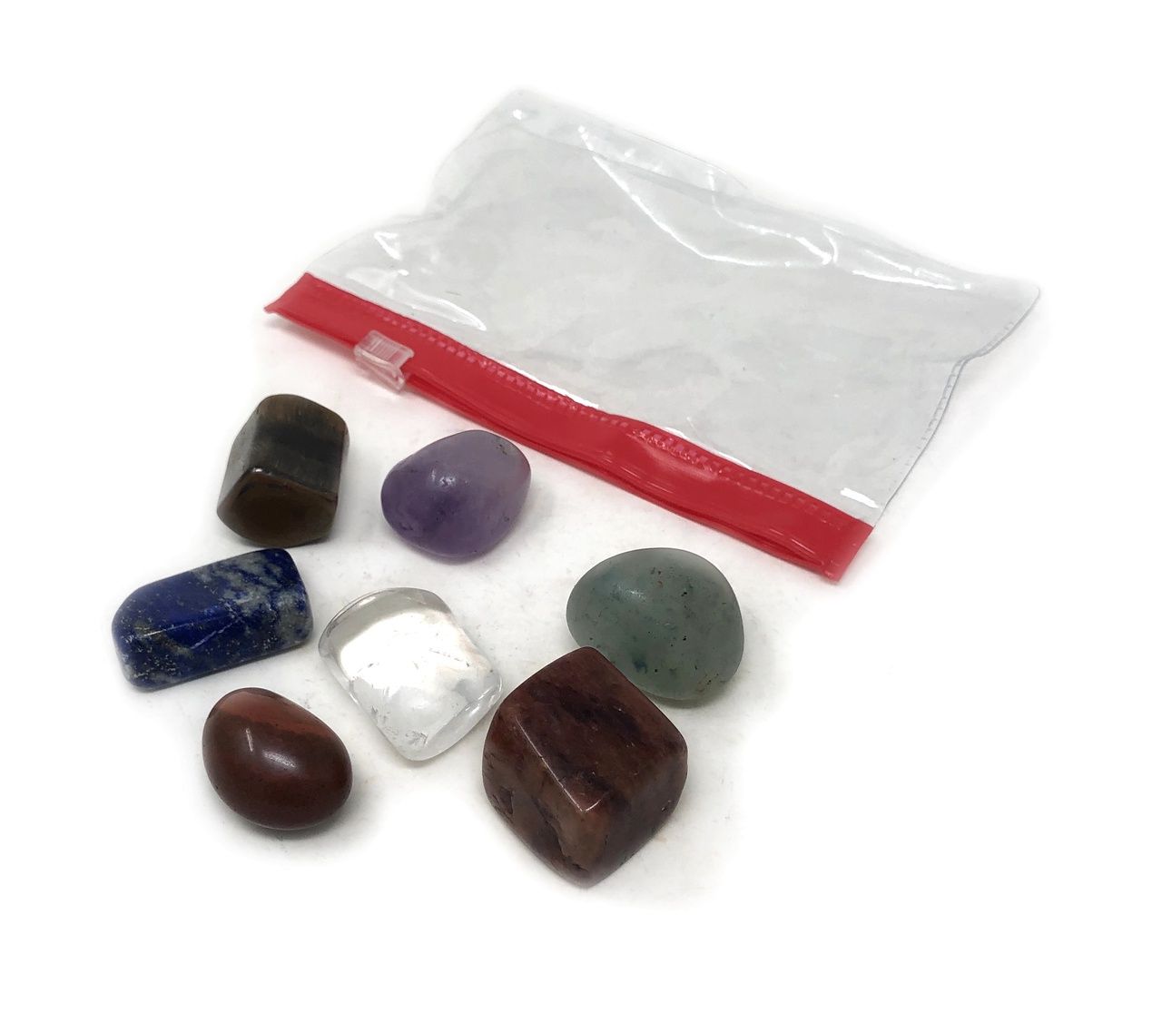 7 Chakra Stones in Clear Plastic Bag