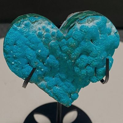 Chrysocolla Druze w/ Malachite Polished Rim Heart 175g