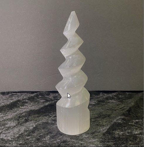 Selenite Unicorn Horn Tower 6&quot;