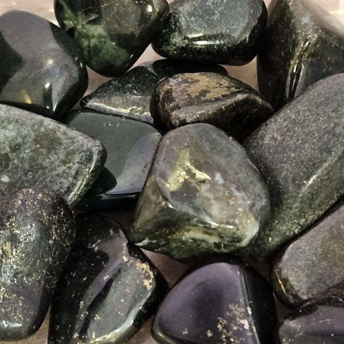 Jade Black Lemurian Tumbled Stone 1"-1.5"