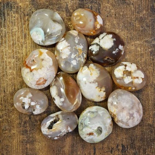 Agate Flower Palm Stone - Select Size, Size: 1"-1.5" out of stock