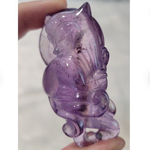 Ametrine Fox High Grade Gemstone Carving 2.5"