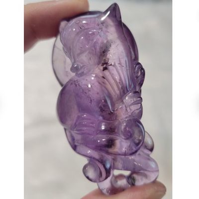 Ametrine Fox High Grade Gemstone Carving 2.5"