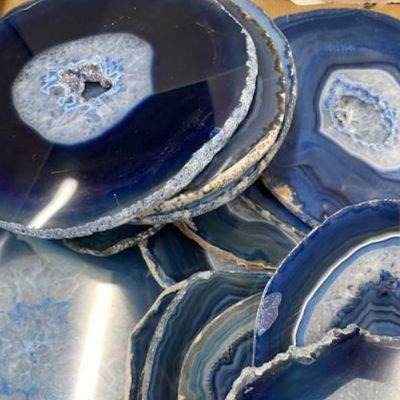 Agate Dyed Slab Blue 3.5"-4.5"