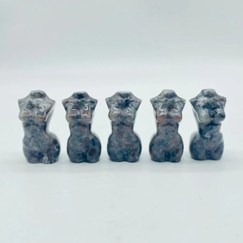 Yooperlite Sodalite Female Torso Gemstone Carving 1.5"
