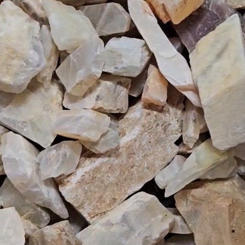 Moonstone White &amp; Peach Rough Stone .75"-1.5"