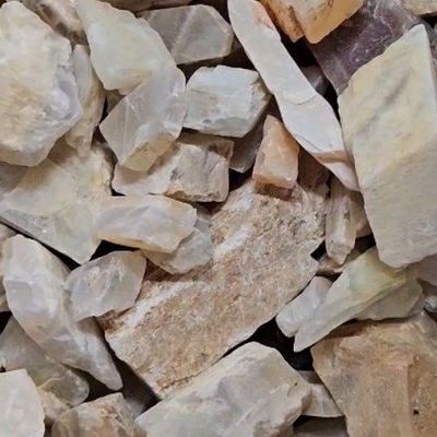Moonstone White &amp; Peach Rough Stone .75"-1.5"