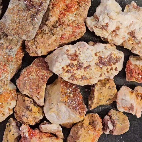 Vanadinite Flat Rough Cluster Specimen