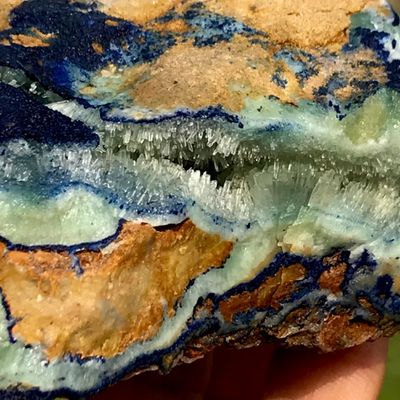 Aragonite w/ Lazurite Specimen 3.5"x1.75"x1.5" | 324g