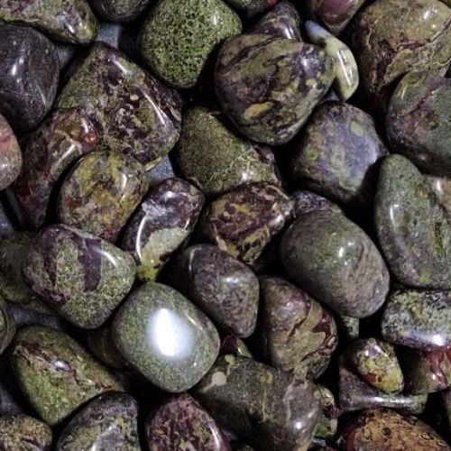 Jasper Dragon Blood Tumbled Stone 1&quot;-1.5&quot;