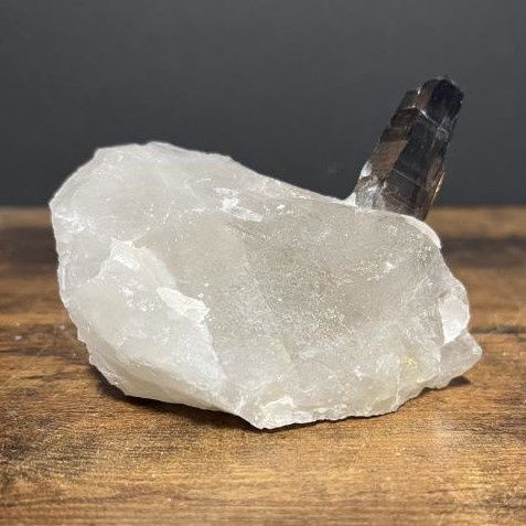 Quartz w/ Lemurian Smoky Quartz Point 4&quot;x4.75&quot; | 574g