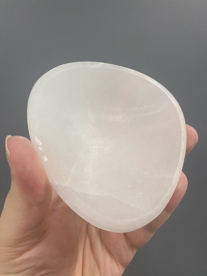 Selenite Bowl Three Sided 4"