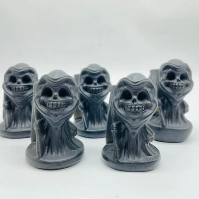 Obsidian Black Grim Reaper Gemstone Carving 2.3"