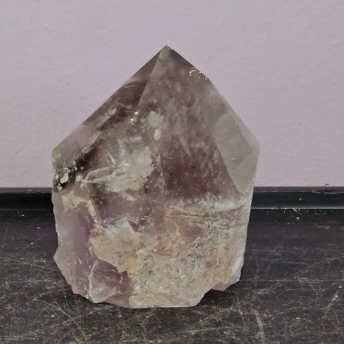 Amethyst Smoky Quartz Point w/Phantom &amp; Rainbows 3&quot; | 410g