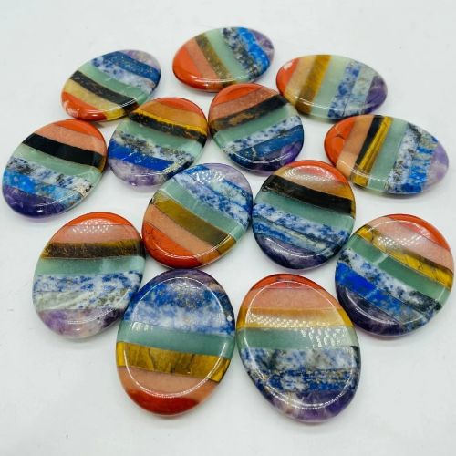 7 Chakra Gemstone Worry Stone 1.5"-2"