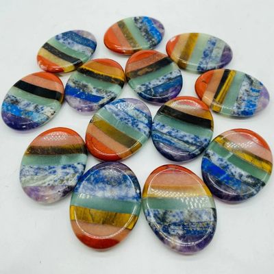 7 Chakra Gemstone Worry Stone 1.5"-2"