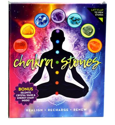 7 Chakra Stone Kit with Selenite Crystal Wand