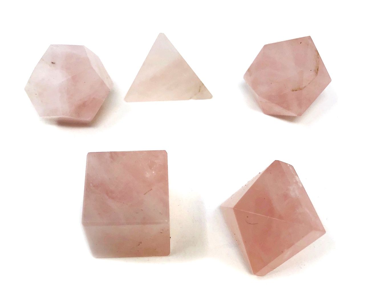 Sacred Geometry Set Rose Quartz in Bag Discontinued