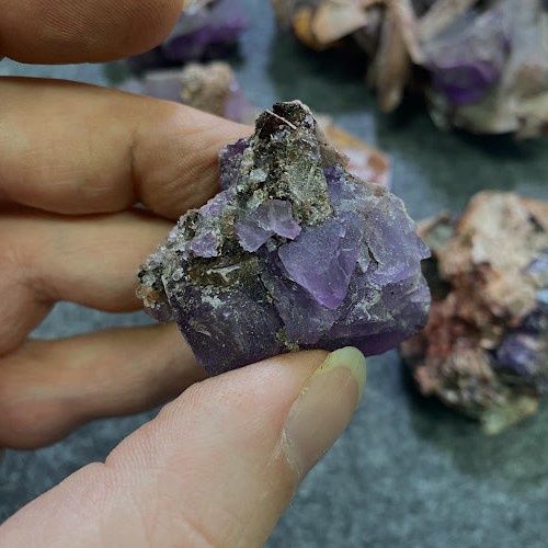 Fluorite Purple Cubic Red UV Reactive Higher Quality Specimen from Mexico - Select