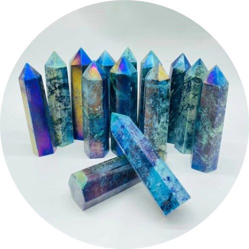 Jasper Tree Aura-Coated Tower 2" - 3.5"