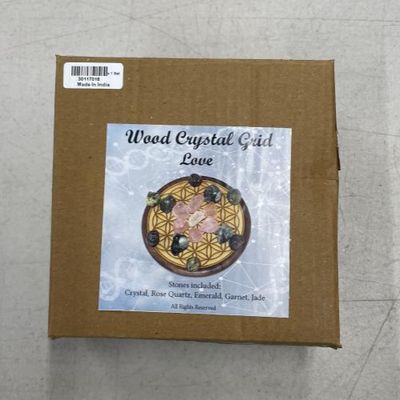 Crystal Grid Kit for Love w/ Wood Plaque &amp; Stones + Directions