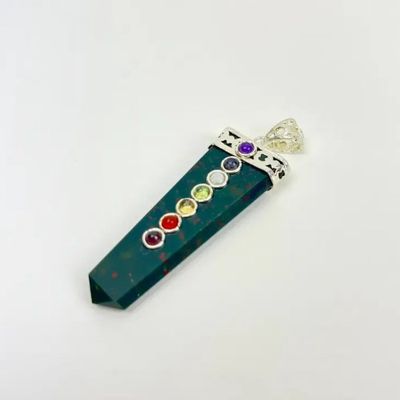 Flat Point Single Terminated Chakra Cabochon w/ Cord or Chain