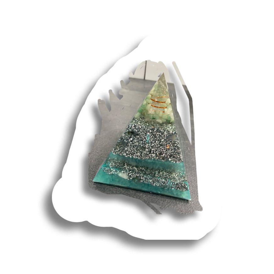 Orgone Pyramid - Gemstone Medley 6&quot;x5.5&quot;x5.5&quot;