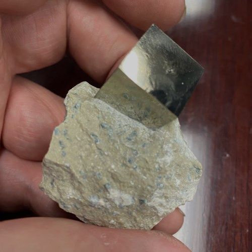 Pyrite Spanish in Matrix Single Cube Natural Specimen