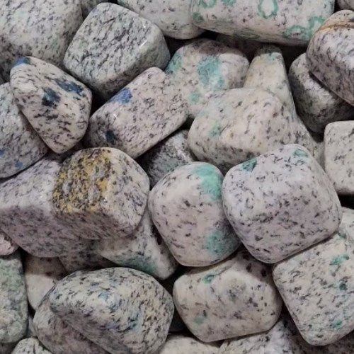 K2 Granite w/ Azurite &amp; Malachite Tumbled Stone .75"-1.25"