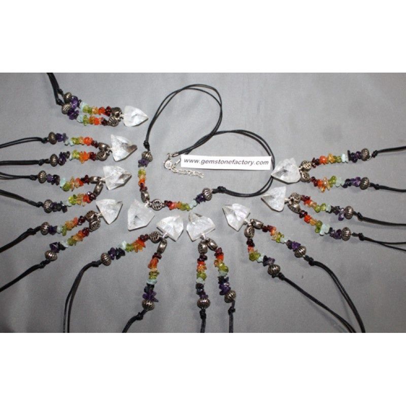 Apophyllite Necklace w Chakra Chips