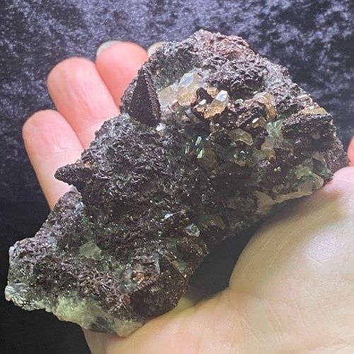 Calcite Dogtooth Limonite-Coated w/ Pyrite Specimen - Select, Type: 638g